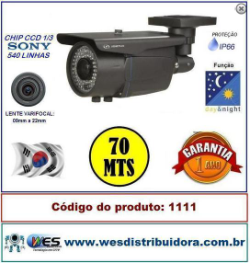 Câmera infra vermelho para cftv varifocal 70 mts raridade no mercado Código 1111